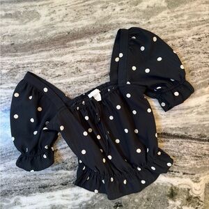 H&M Polka Dot Blouse Top Size XS